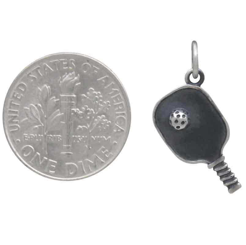 Pickleball Charm (Sterling Silver Paddle and Ball)