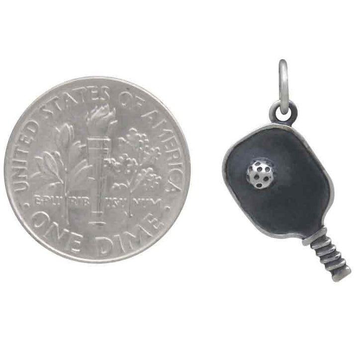 Pickleball Charm (Sterling Silver Paddle and Ball)