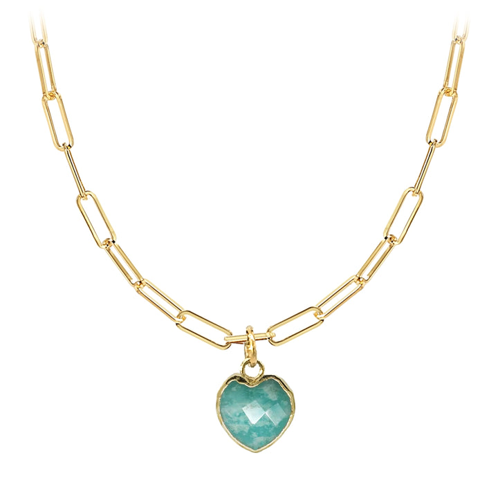 Amazonite Heart Necklace Set