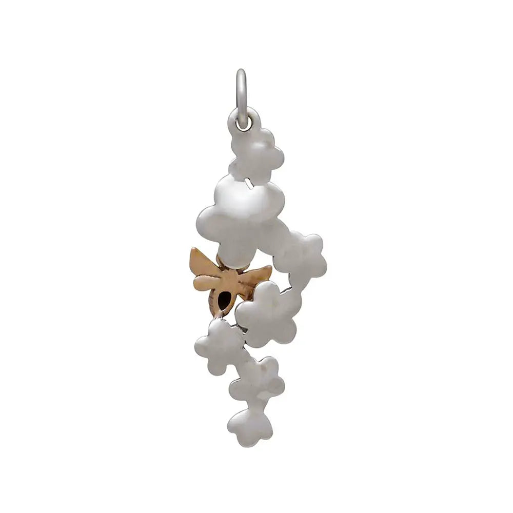 Sterling Silver Cherry Blossoms Bee Charm