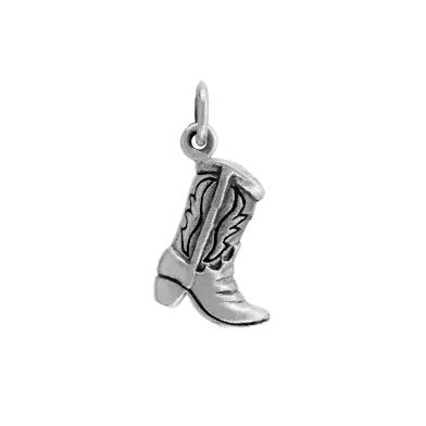 Sterling Silver Cowboy Boot Charm