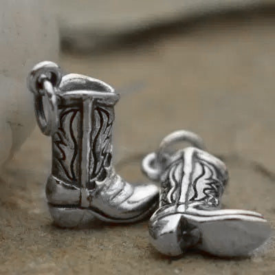 Sterling Silver Cowboy Boot Charm