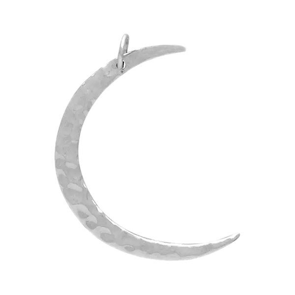 Hammered Crescent Moon Charm