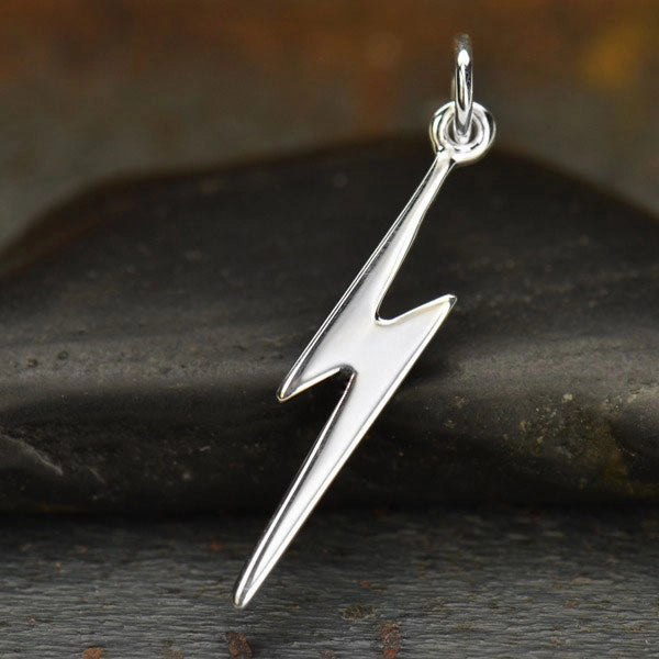 Sterling Silver Lightening Bolt Big Charm