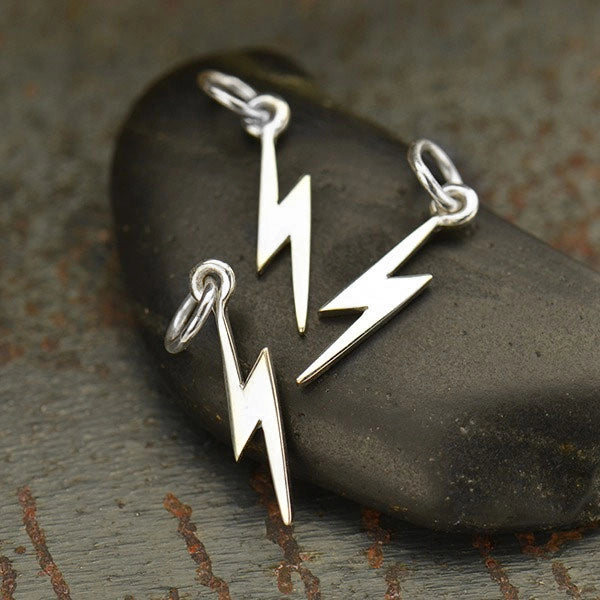 Sterling Silver Lightening Bolt Mini Charm