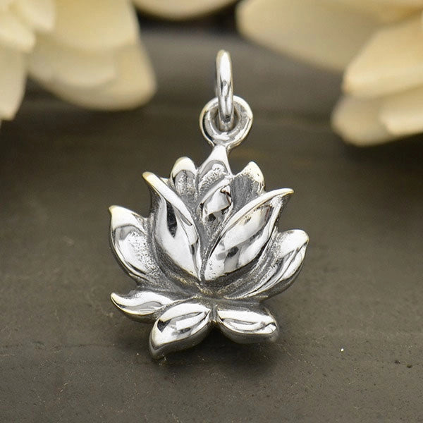 Sterling Silver Lotus Charm