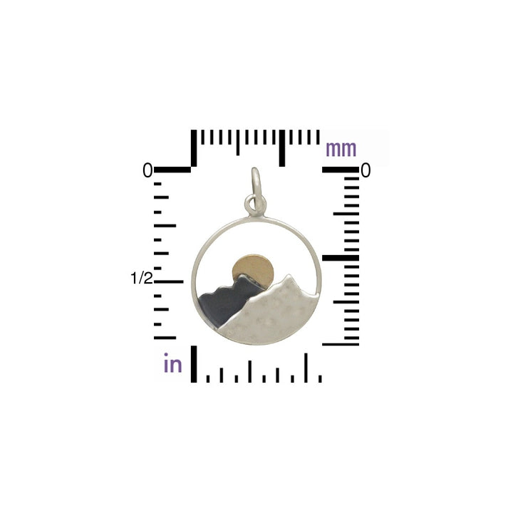 Silver & Bronze Mountain Charm