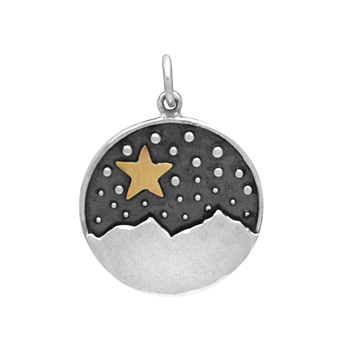 Sterling Silver Mountain Star Charm