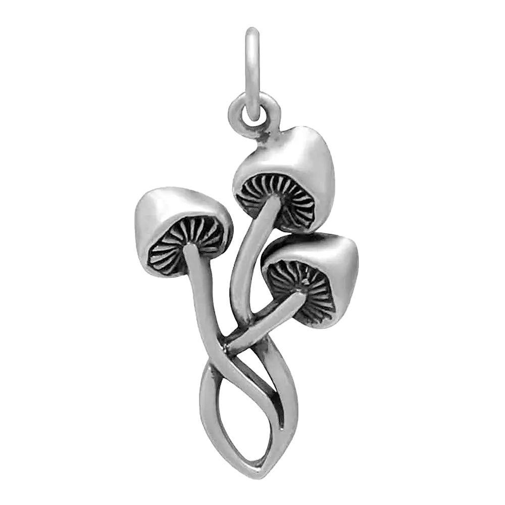 Sterling Silver Mushrooms Charm