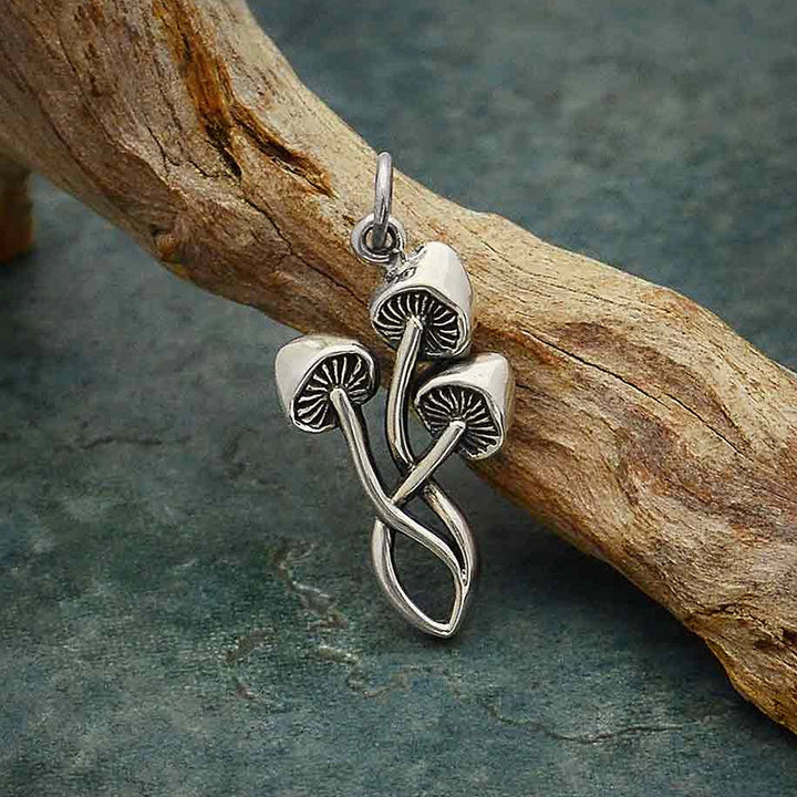Sterling Silver Mushrooms Charm