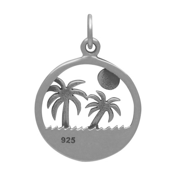 Sterling Silver Palm Trees Charm