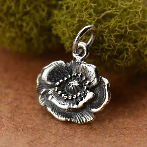 Sterling Silver Poppy Charm