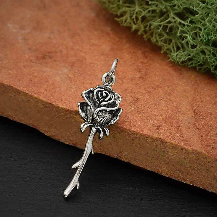 Sterling Silver Rose Thorn Charm