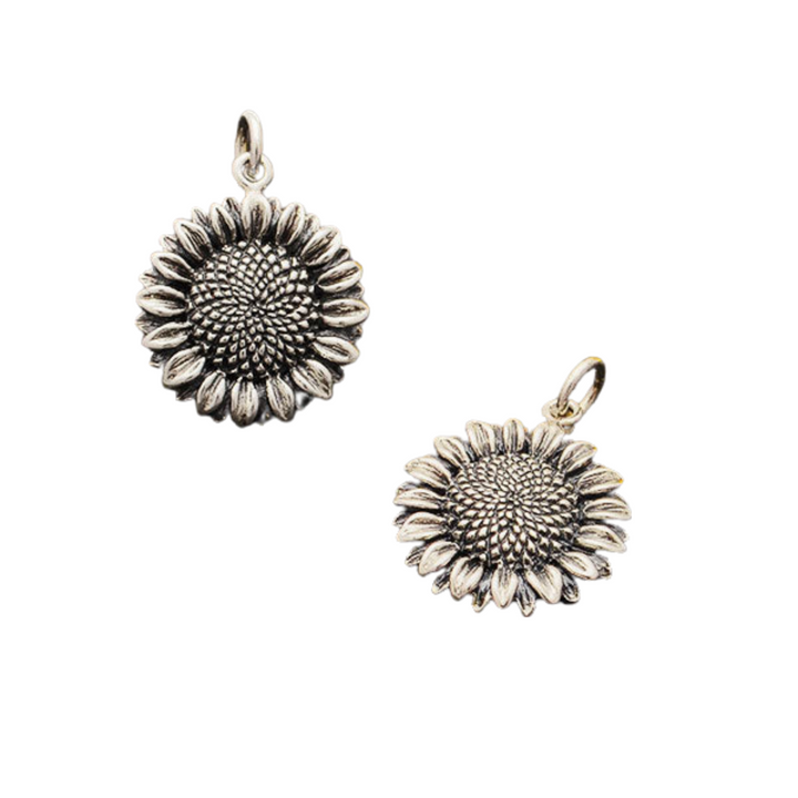 Sterling Silver Sunflower Charm