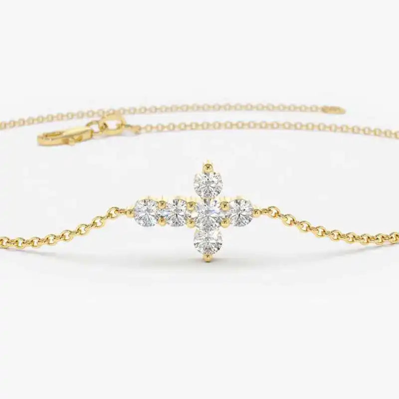 Luminous Cross Moissanite Bracelet