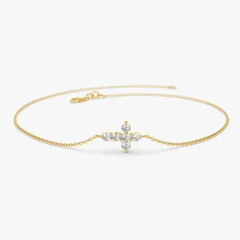 Luminous Cross Moissanite Bracelet