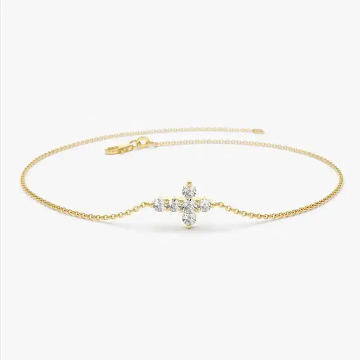 Luminous Cross Moissanite Bracelet