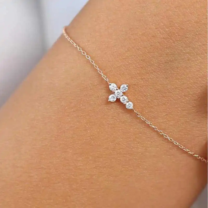 Luminous Cross Moissanite Bracelet