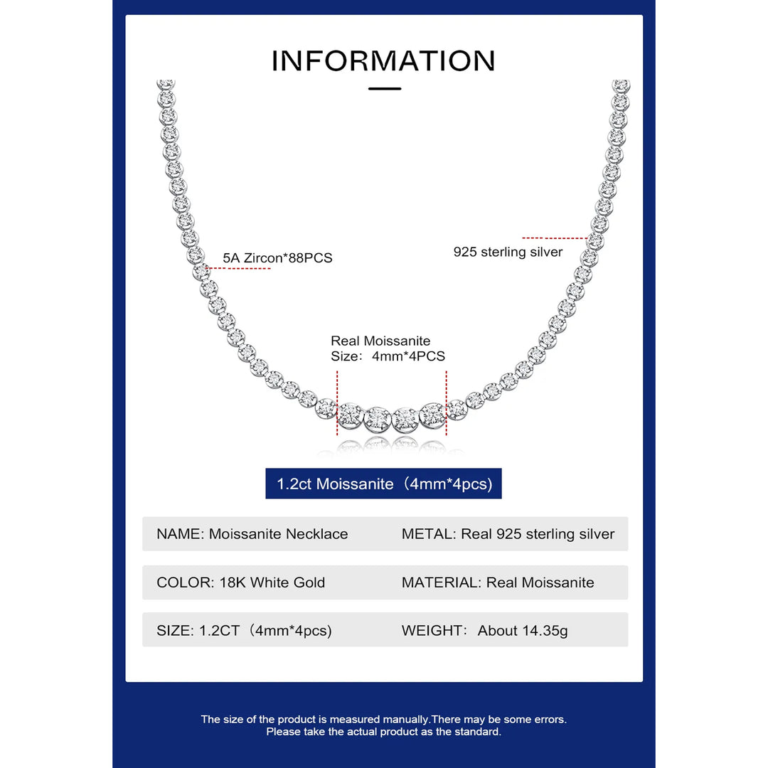 Arctic Elegance Tennis Moissanite Necklace