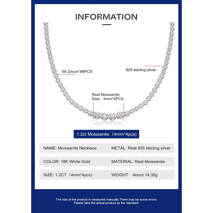 Arctic Elegance Tennis Moissanite Necklace