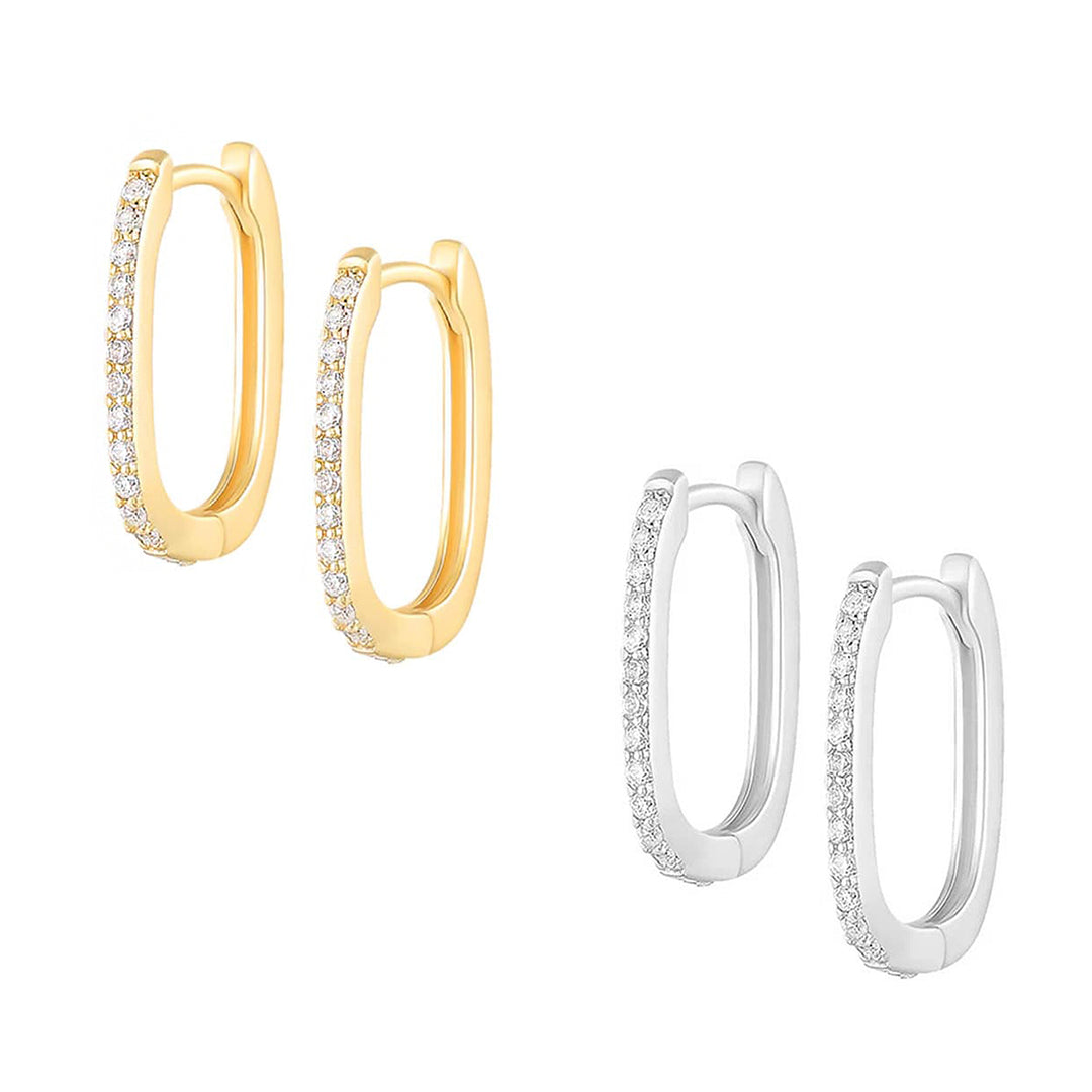 Lainie Oval Huggie Hoop Earrings