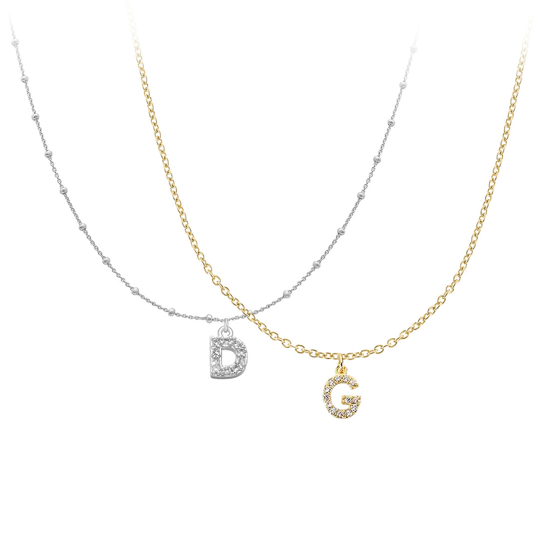 Pixie Pave Initial Necklace