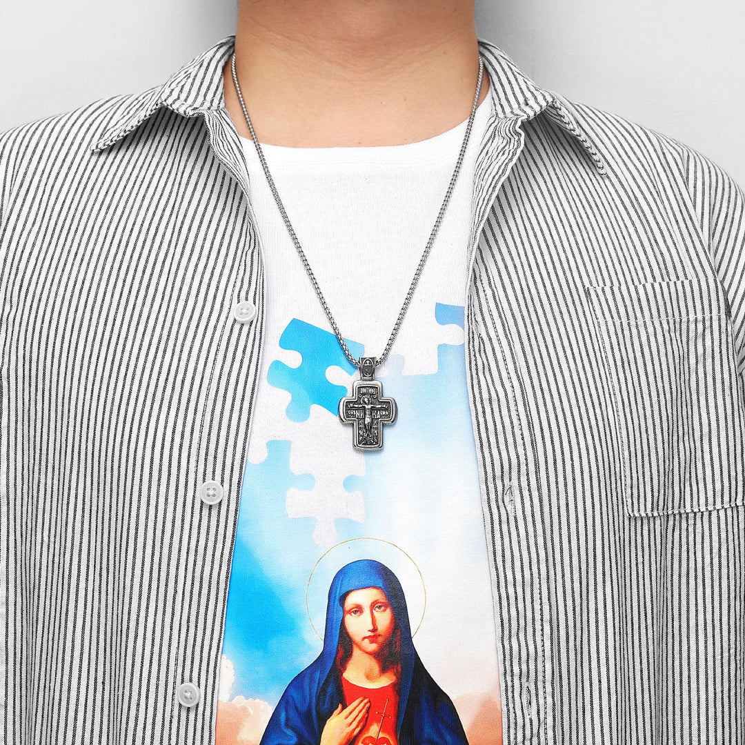 Gothic Cross Necklace (Vintage Jesus Pendant)