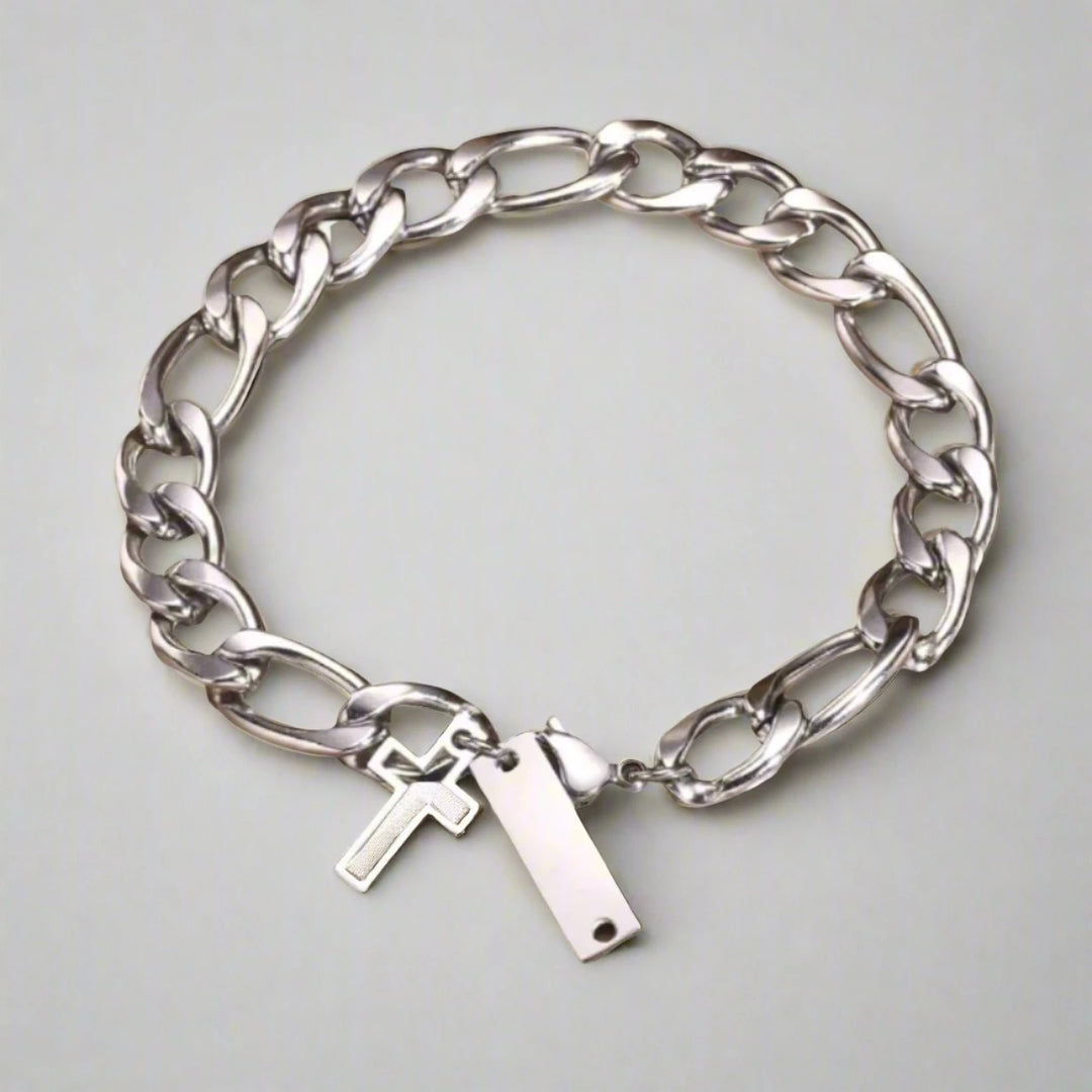 Radiant Faith Bracelet (Cross with Cuban Chain)