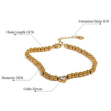 Isabella Heart Bracelet (CZ Heart)