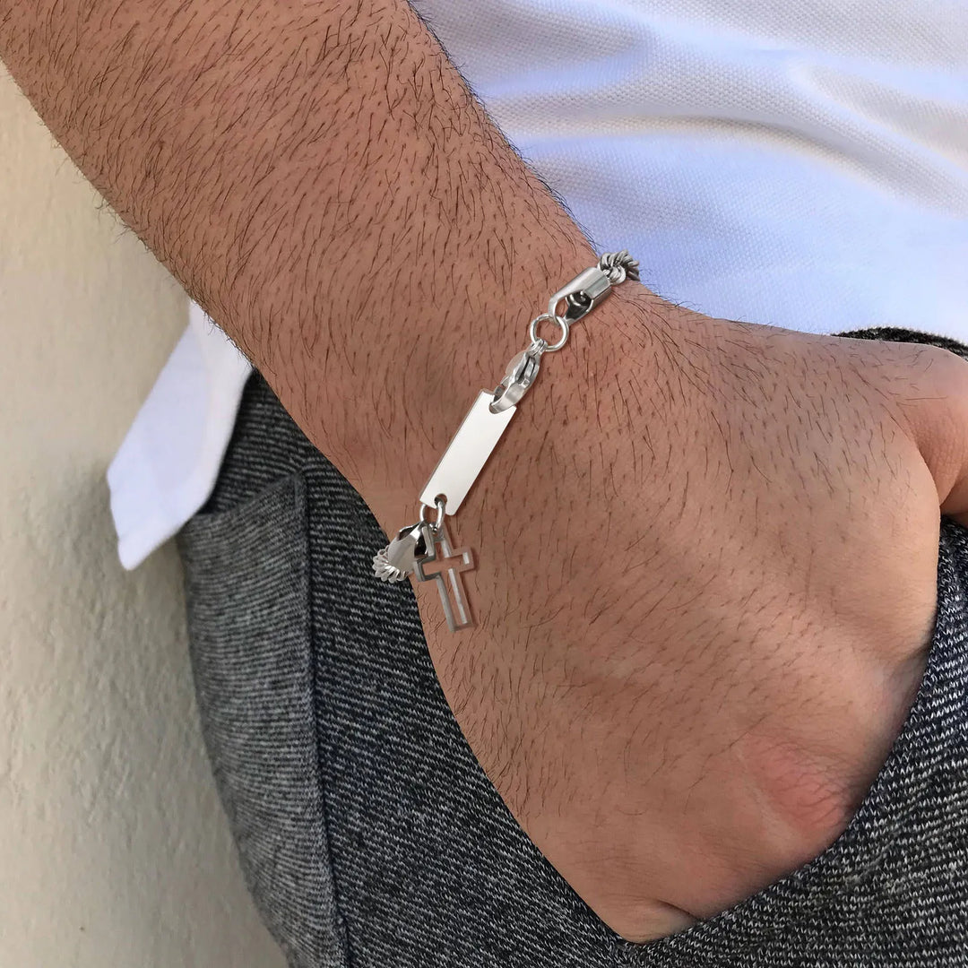 Radiant Faith Bracelet (Cross with Cuban Chain)
