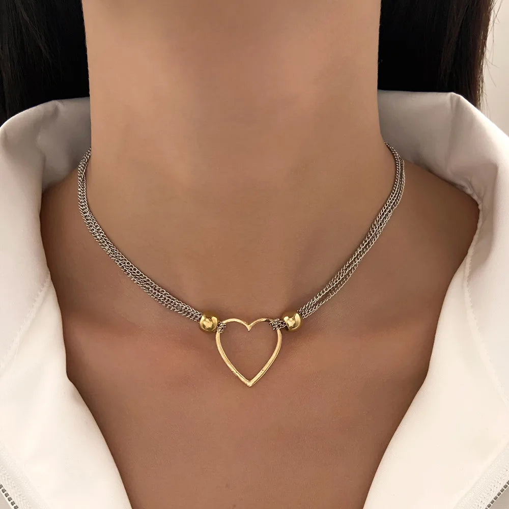 Maya Heart Necklace (Multi-layer chain)