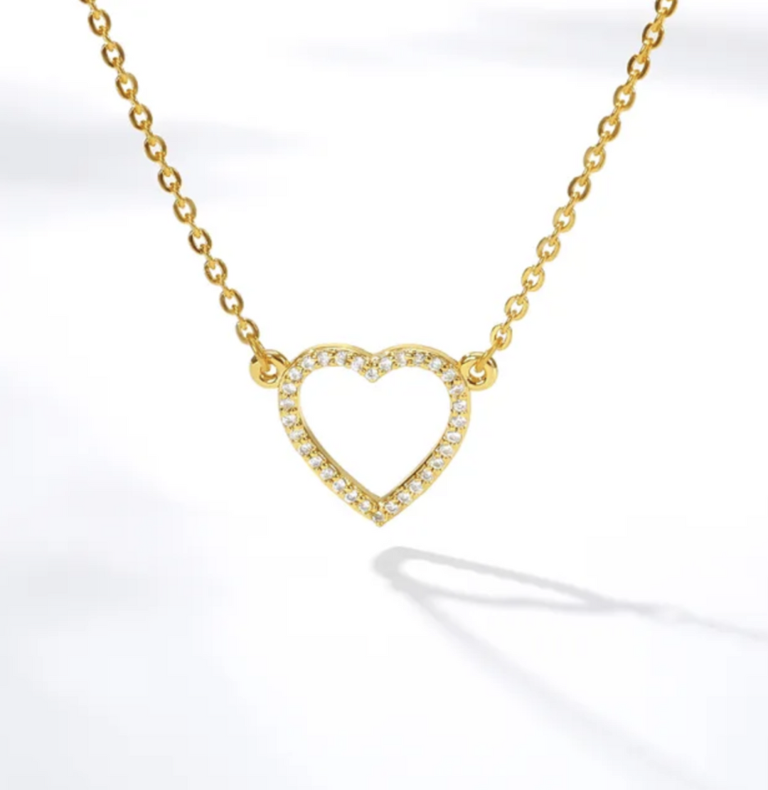 Everly CZ Pave Heart Necklace