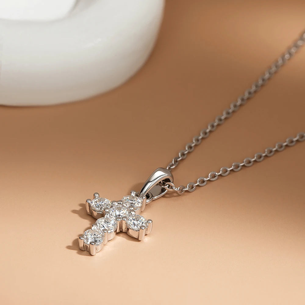 Eternal Light Cross Necklace (Moissanite)