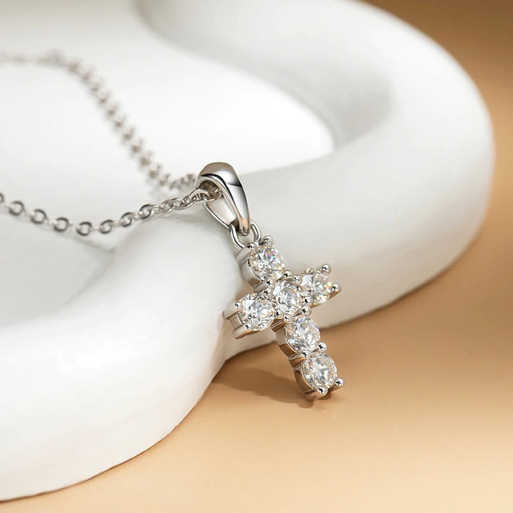 Eternal Light Cross Necklace (Moissanite)