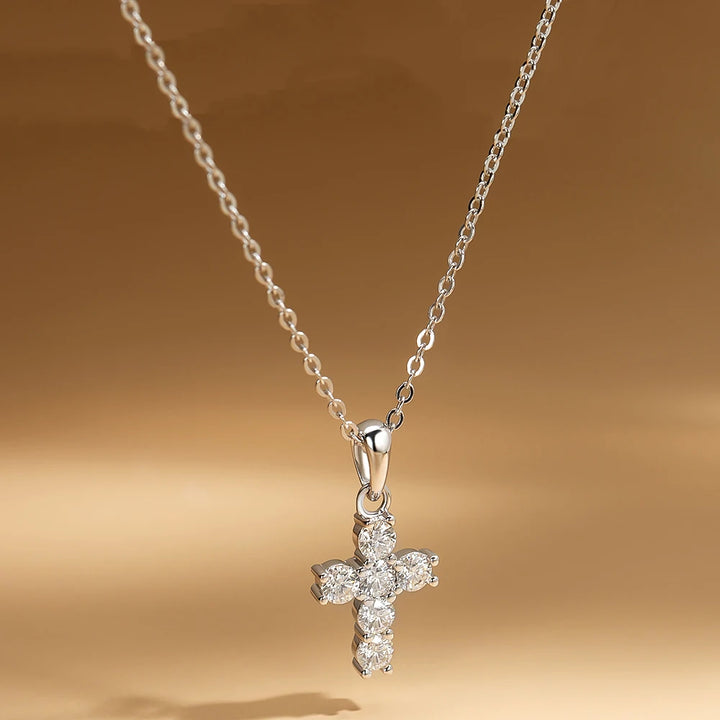 Eternal Light Cross Necklace (Moissanite)