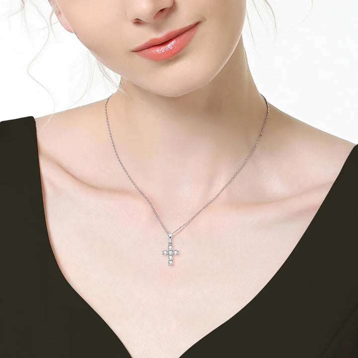 Eternal Light Cross Necklace (Moissanite)