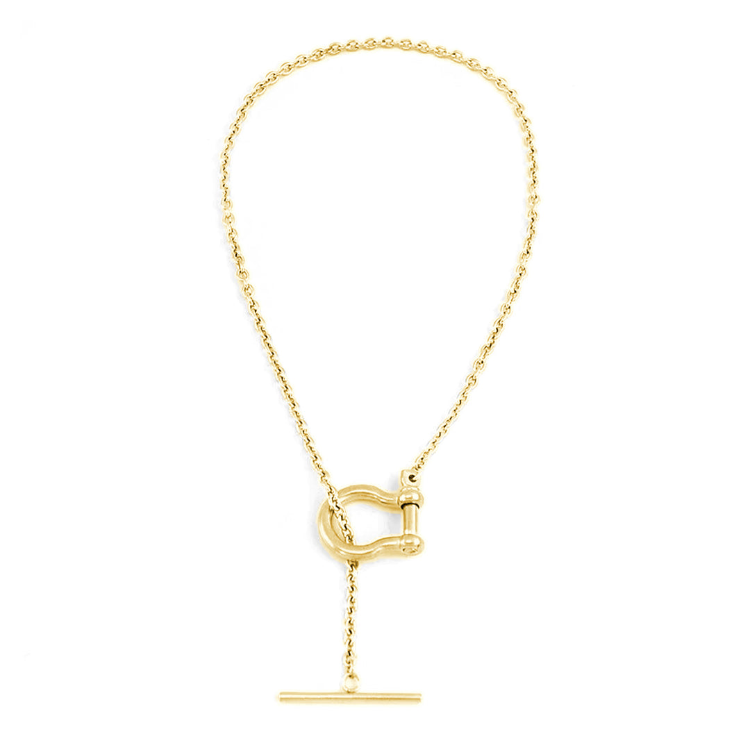 Shackle T-Bar Lariat Necklace