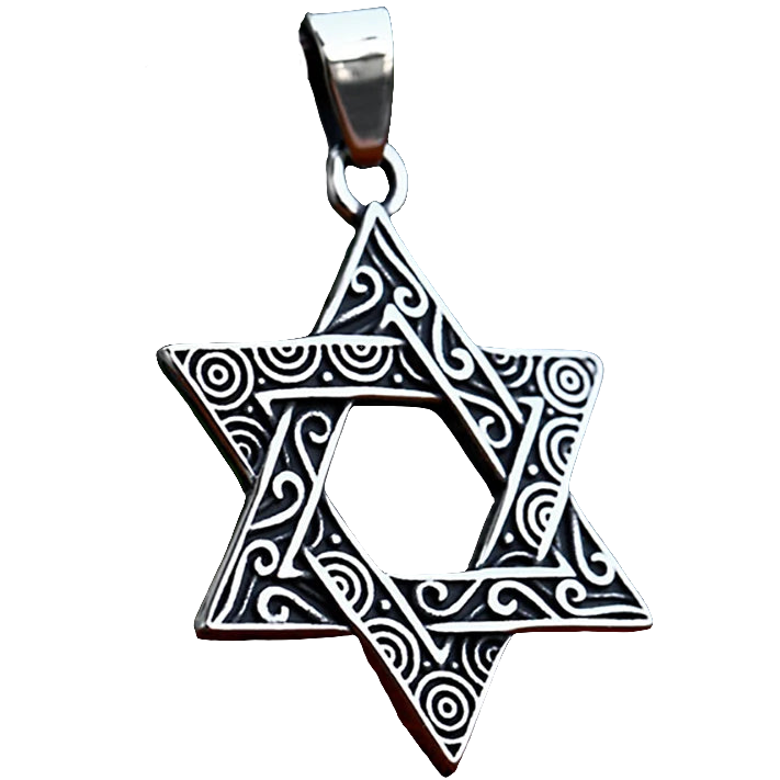 Embellished Star of David Emblem Necklace