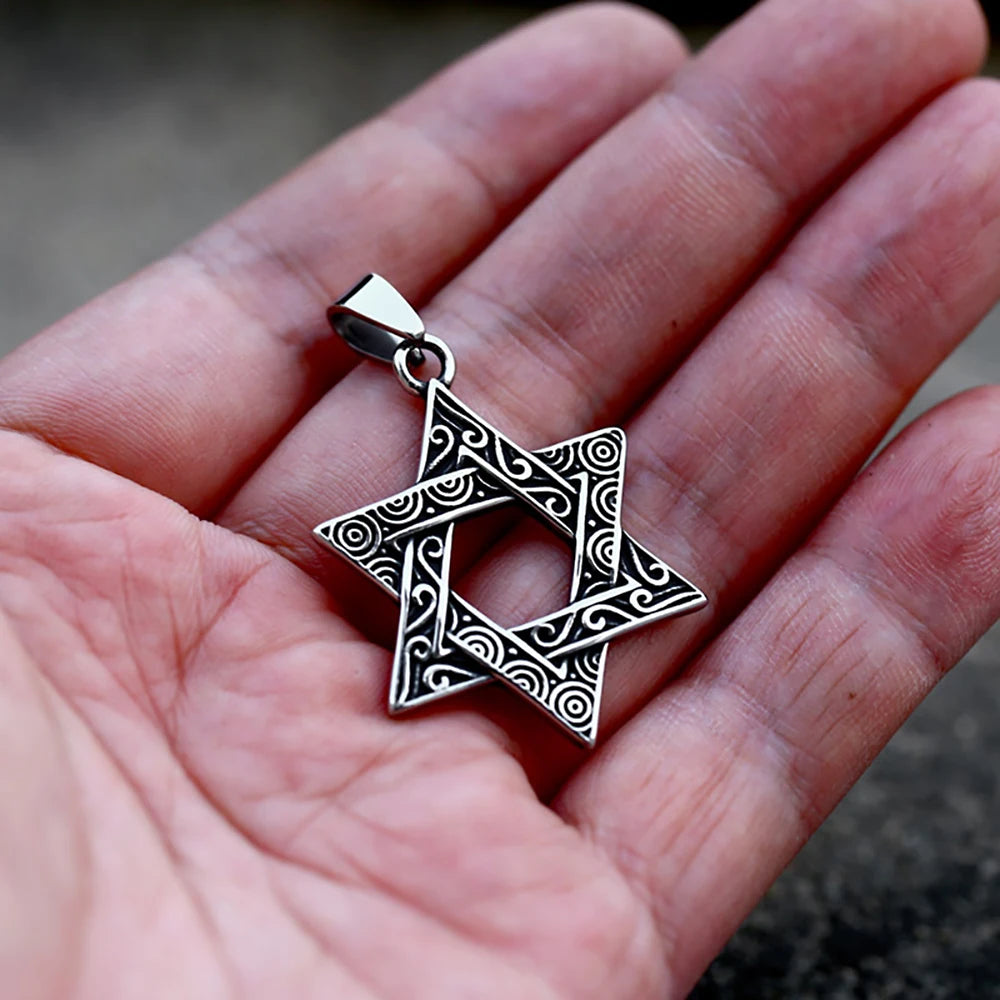 Embellished Star of David Emblem Necklace