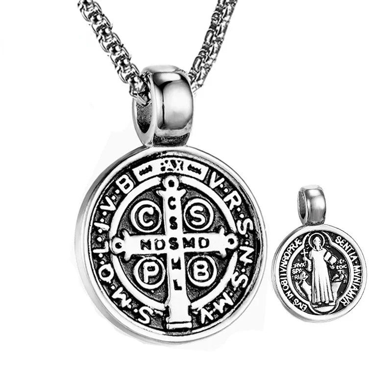 Serenity Shield Necklace (Saint Benedict Pendant)