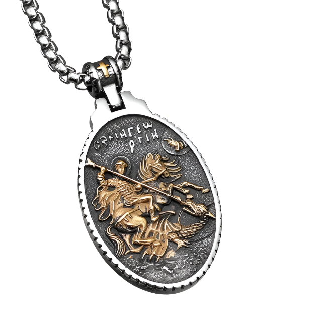 Divine Figure Necklace (Saint George Pendant)