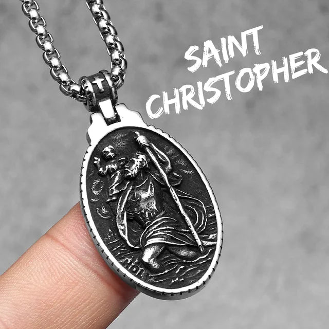 Divine Figure Necklace (Saint Christopher Pendant)