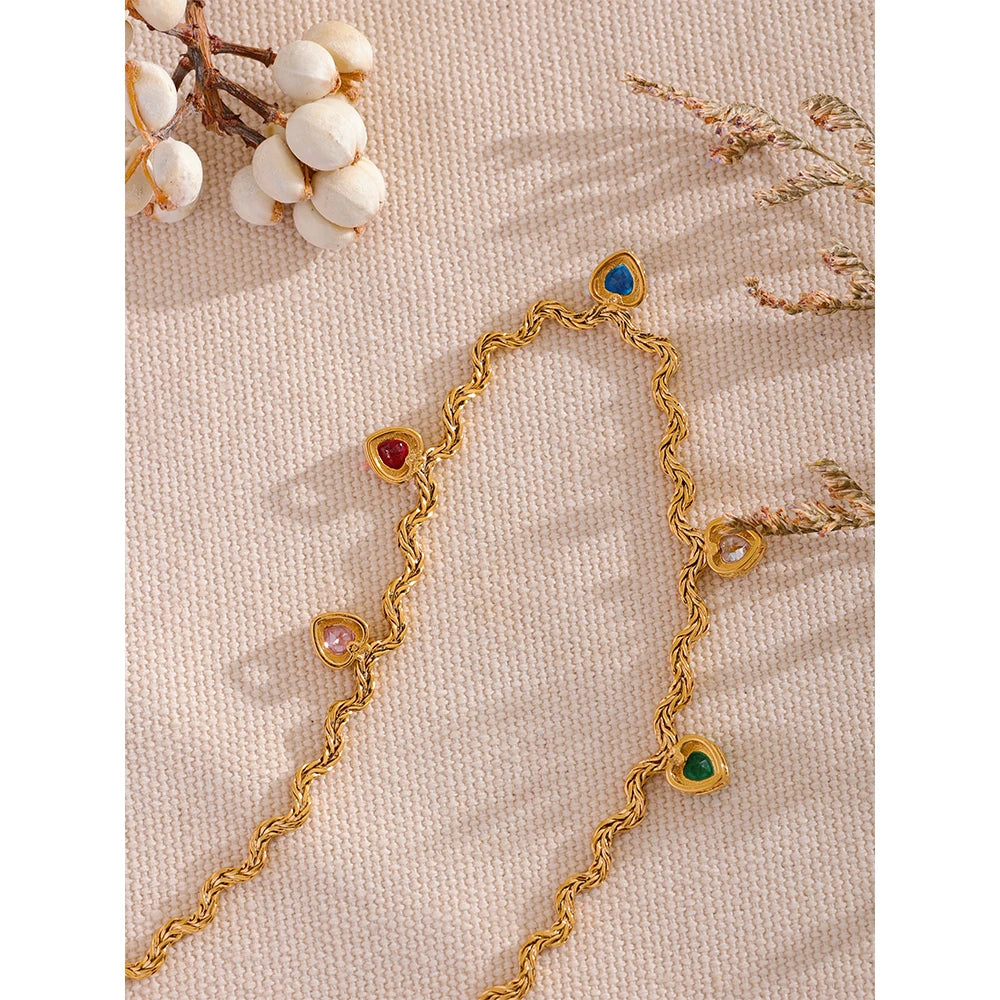 Valentina Heart Chain (CZ Hearts)