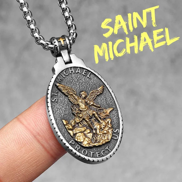 Divine Figure Necklace (Saint Michael Pendant)