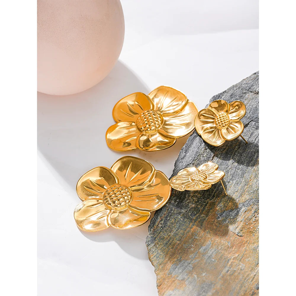 Layla Earrings (Floral double-drops)
