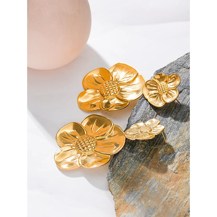 Layla Earrings (Floral double-drops)