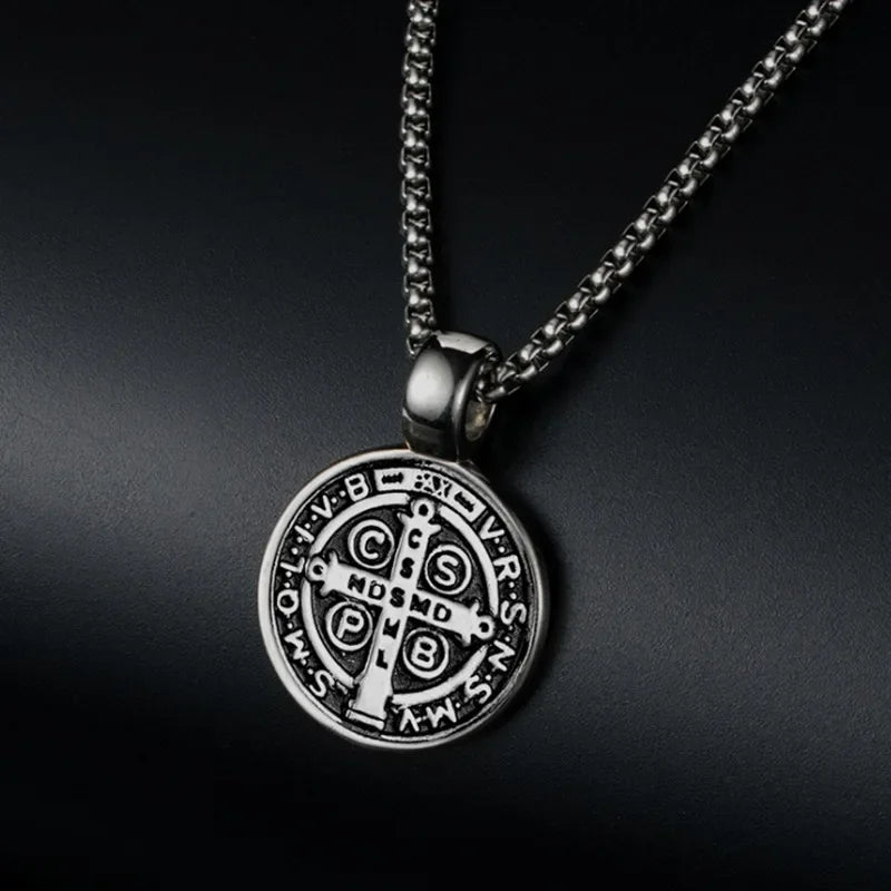 Serenity Shield Necklace (Saint Benedict Pendant)