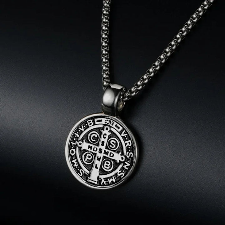 Serenity Shield Necklace (Saint Benedict Pendant)