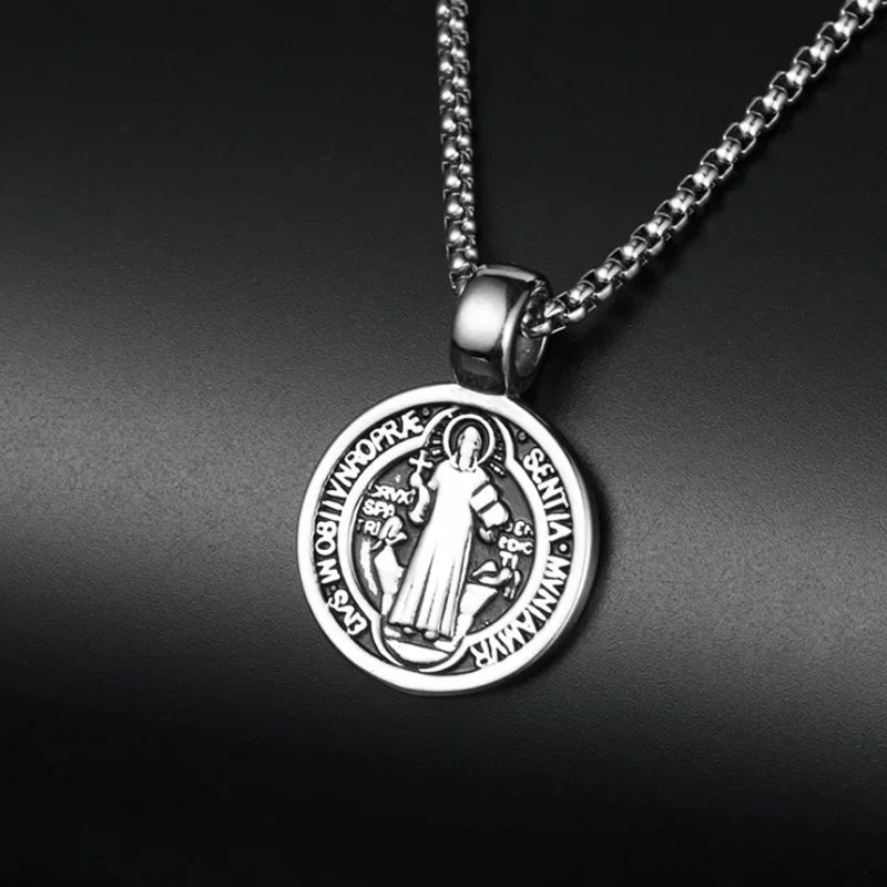 Serenity Shield Necklace (Saint Benedict Pendant)