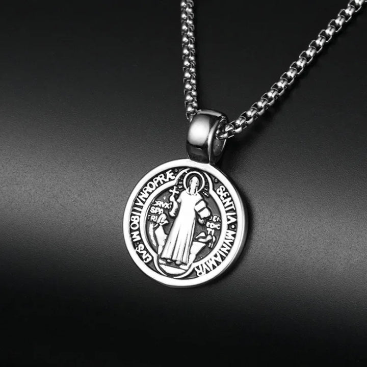 Serenity Shield Necklace (Saint Benedict Pendant)